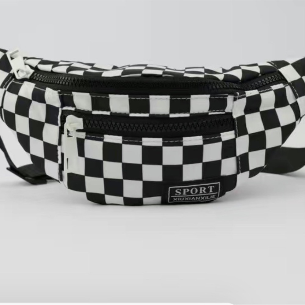 New in bag checkered belt bag